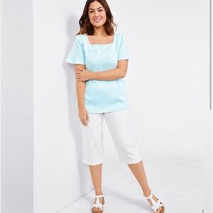 Lands' End Women's White Capris NWOT